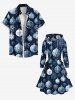 Plus Size Christmas Ball Snowflake Print Lace Up Drawstring Hoodie Dress -  