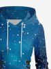Plus Size Christmas Snowman Snowflake Print Lace Up Drawstring Hoodie Dress -  
