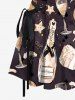 Party New Years Eve Gift Balloon Bowknot Wine Print Lace Up A Line Dress - Noir L