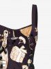 Party New Years Eve Gift Balloon Bowknot Wine Print Lace Up A Line Dress -  