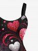 Robe trapèze grande taille à imprimé ombré rose et cœur pour la Saint-Valentin - Noir S