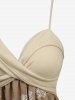 Flower Embroidery Striped Crossover A Line Cami Dress -  