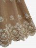 Flower Embroidery Striped Crossover A Line Cami Dress -  