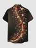 Chemise grande taille pour homme, imprimée en 3D avec cœurs, étoiles et paillettes, à poches et boutons, idéale pour la Saint-Valentin. - Noir S