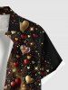 Plus Size Valentine's Day Heart Star Glitter 3D Print Buttons Pocket Shirt For Men -  