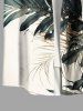 Plus Size Tropical Leaf Print Buttons Pocket Hawaii Shirt For Men - Blanc 6XL