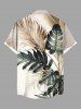 Plus Size Tropical Leaf Print Buttons Pocket Hawaii Shirt For Men - Blanc 6XL