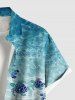 Plus Size Sea Turtle Sea Ripple Print Buttons Pocket Hawaii Shirt For Men -  