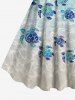 Robe débardeur hawaïenne à imprimé tortues marines et vagues, grande taille - Bleu Ciel 4X