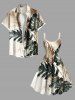 Plus Size Tropical Leaf Print Hawaii Tank Dress - Blanc S