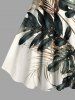 Robe débardeur hawaïenne à imprimé feuilles tropicales grande taille - Blanc 3X