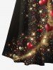 Robe longue à épaules dénudées et bretelles croisées, imprimé 3D cœurs et étoiles pailletés, grande taille, pour la Saint-Valentin - Noir S