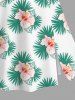 Plus Size Hibiscus Flowers Tropical Leaf Print Split Hawaii Skirt -  