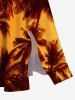 Robe mi-longue fendue hawaïenne à imprimé ombré ciel et cocotiers grande taille - Orange 4X