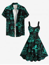 Pirate Ship Rudder Fish Cruise Film Style Print Plus Size Matching Hawaii Beach Outfit For Couples -  