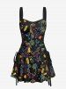 Dinosaur Coconut Tree Pineapple Juice Print Plus Size Matching Hawaii Beach Outfit For Couples -  