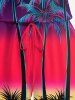 Ensemble hawaïen assorti chemise et barboteuse grande taille, tenue de plage à imprimé ombré cocotier pour couples - Noir 