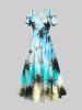 Coconut Tree Ombre Colorblock Print Plus Size Matching Hawaii Beach Outfit For Couples -  
