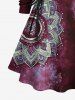 Robe à capuche grande taille à imprimé fleurs tie-dye galaxie et lacets - Noir XS