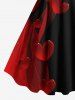 Robe débardeur grande taille à imprimé cœur ombré et blocs de couleurs pour la Saint-Valentin - Rouge L