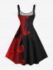 Plus Size Valentine's Day Heart Ombre Colorblock Print Tank Dress -  