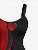 Plus Size Valentine's Day Heart Ombre Colorblock Print Tank Dress -  
