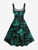Plus Size Pirate Ship Rudder Fish Cruise Film Style Print Hawaii Tank Dress -  