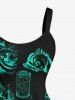 Plus Size Pirate Ship Rudder Fish Cruise Film Style Print Hawaii Tank Dress -  