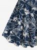 Plus Size Hibiscus Flowers Tropical Leaf Print Hawaii Tank Dress -  