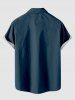 Plus Size Skull Ship Rudder Knife Pirate Costume Print Buttons Pocket Hawaii Shirt For Men -  