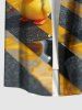 Plus Size Ducks Road Print Buttons Pocket Hawaii Shirt For Men - Noir L