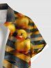 Plus Size Ducks Road Print Buttons Pocket Hawaii Shirt For Men - Noir L