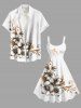 Robe débardeur hawaïenne à imprimé fleurs et feuilles grande taille - Blanc L