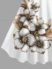 Robe débardeur hawaïenne à imprimé fleurs et feuilles grande taille - Blanc L