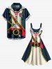 Plus Size Skull Ship Rudder Knife Pirate Costume Print Hawaii Tank Dress -  