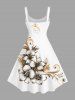 Robe débardeur hawaïenne à imprimé fleurs et feuilles grande taille - Blanc 6X