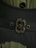 Plus Size Button High Low Asymmetric 2 in 1 Corset Vintage Dress -  