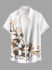 Flowers Leaf Print Plus Size Matching Hawaii Beach Outfit For Couples -  