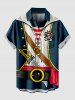 Skull Ship Rudder Knife Pirate Costume Print Plus Size Matching Hawaii Beach Outfit For Couples -  