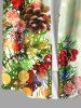 Party New Years Eve Fruit Pine Cones Leaf Print Plus Size Matching Outfit For Couples -  
