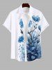 Flowers Leaf Print Plus Size Matching Hawaii Beach Outfit For Couples -  