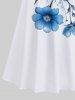 Flowers Leaf Print Plus Size Matching Hawaii Beach Outfit For Couples -  