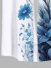Flowers Leaf Print Plus Size Matching Hawaii Beach Outfit For Couples -  
