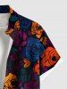 Valentine's Day Colorful Rose Flowers Print Plus Size Matching Outfit For Couples -  