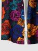 Valentine's Day Colorful Rose Flowers Print Plus Size Matching Outfit For Couples -  