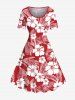 Hibiscus Flowers Tropical Leaf Print Plus Size Matching Hawaii Beach Outfit For Couples -  