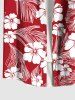 Hibiscus Flowers Tropical Leaf Print Plus Size Matching Hawaii Beach Outfit For Couples -  