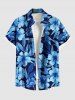 Flowers Leaf Print Plus Size Matching Hawaii Beach Outfit For Couples -  