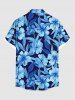 Flowers Leaf Print Plus Size Matching Hawaii Beach Outfit For Couples -  