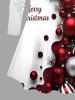 Plus Size Christmas Tree Ball Candy Colorblock Print Long Sleeves T-shirt -  